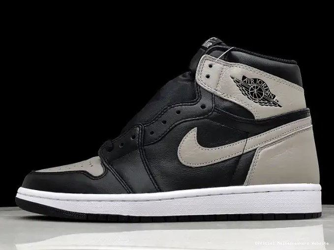 Official Maikesneakers 1 OG Jordan Air Retro Shadow Black High 555088-013 Grey 0618